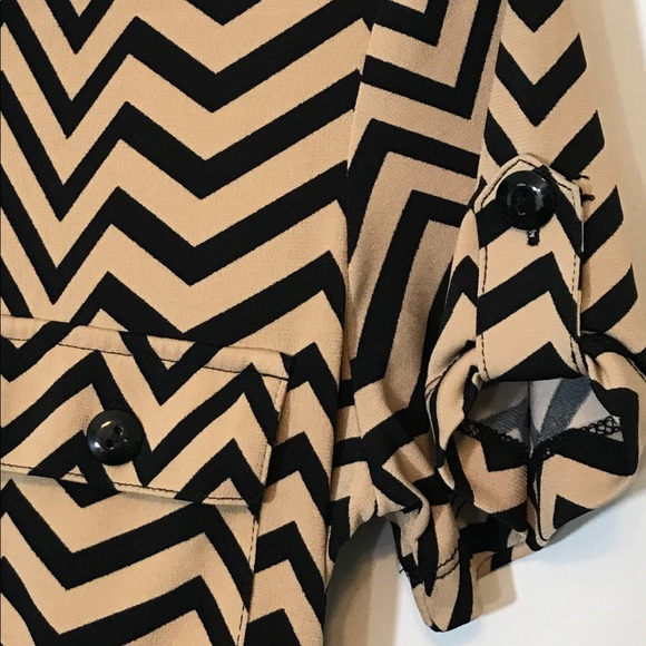 EnFocus Petite Chevron shirtwaist Henley Dress - Picture 7 of 8